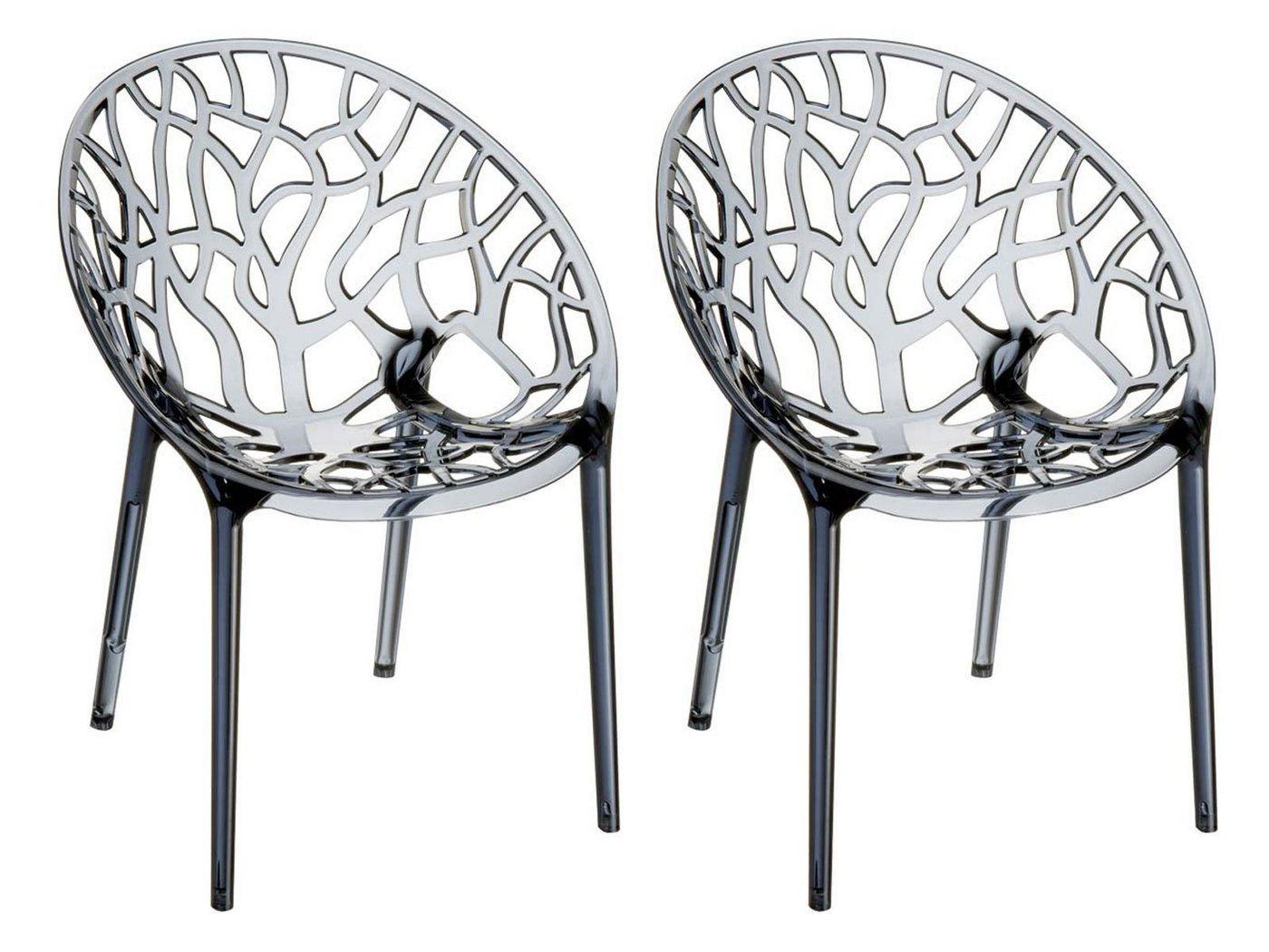 CLP Gartenstuhl Crystal (2er Set, 2 St), Wetterbeständiger Stapelstuhl von CLP
