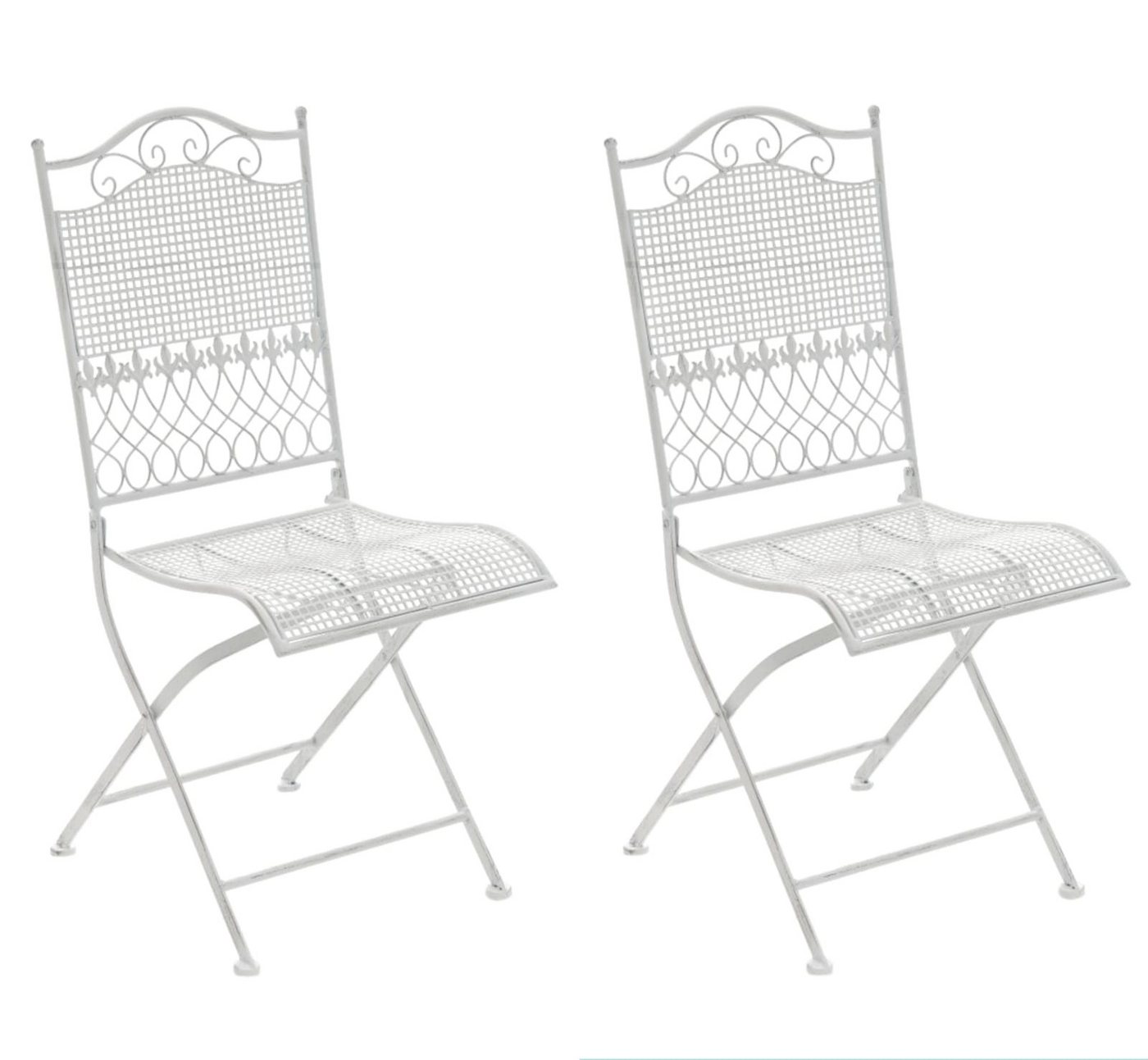 CLP Gartenstuhl Gartenstühle Kiran (2er Set), klappbar mit edlen Verzierungen von CLP