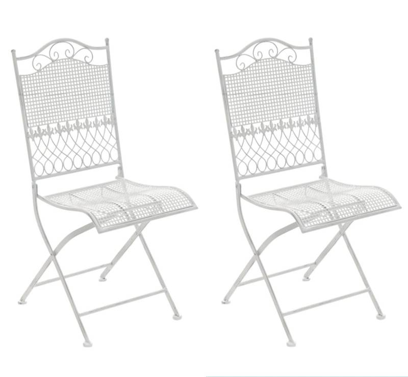 CLP Gartenstuhl Gartenstühle Kiran (2er Set), klappbar mit edlen Verzierungen von CLP