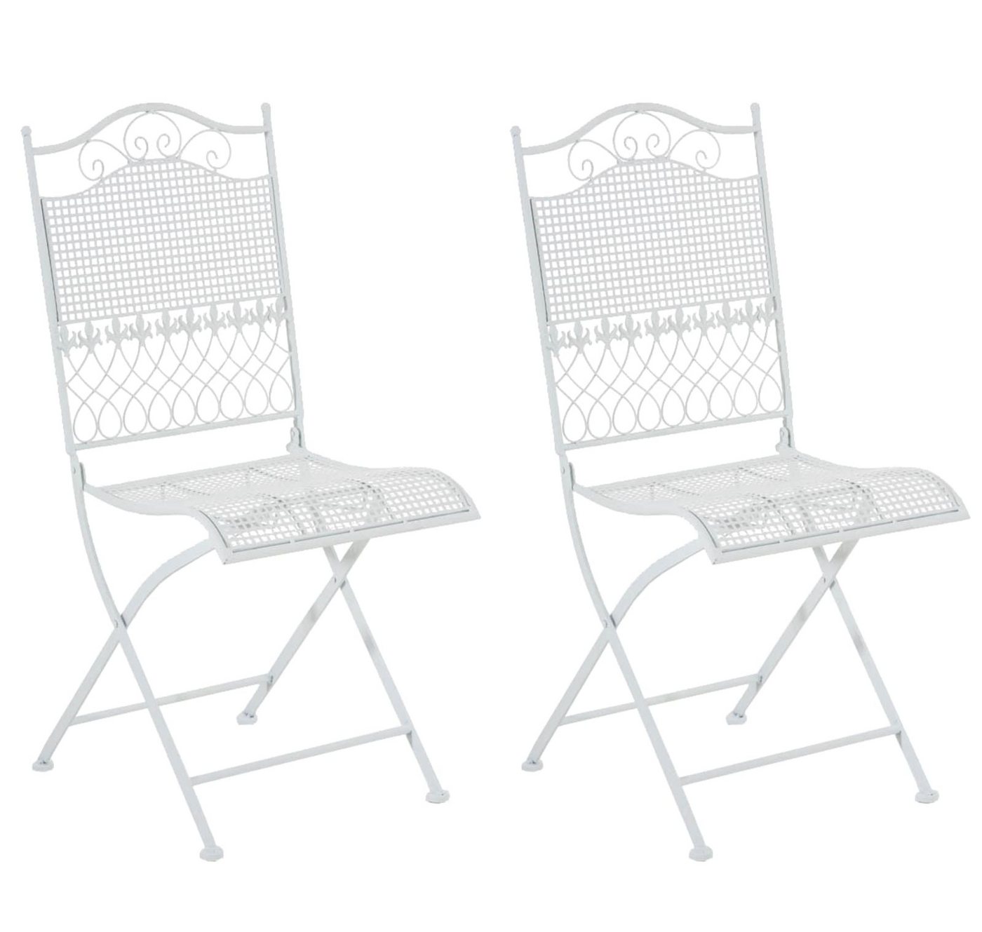 CLP Gartenstuhl Gartenstühle Kiran (2er Set), klappbar mit edlen Verzierungen von CLP