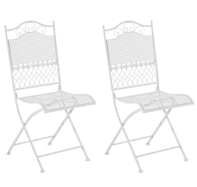 CLP Gartenstuhl Gartenstühle Kiran (2er Set), klappbar mit edlen Verzierungen von CLP