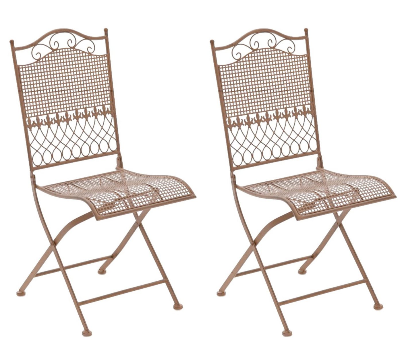 CLP Gartenstuhl Gartenstühle Kiran (2er Set), klappbar mit edlen Verzierungen von CLP
