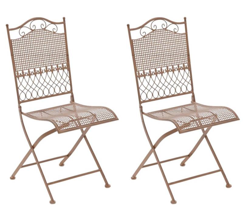 CLP Gartenstuhl Gartenstühle Kiran (2er Set), klappbar mit edlen Verzierungen von CLP