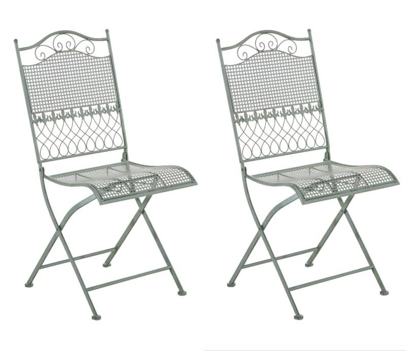 CLP Gartenstuhl Gartenstühle Kiran (2er Set), klappbar mit edlen Verzierungen von CLP