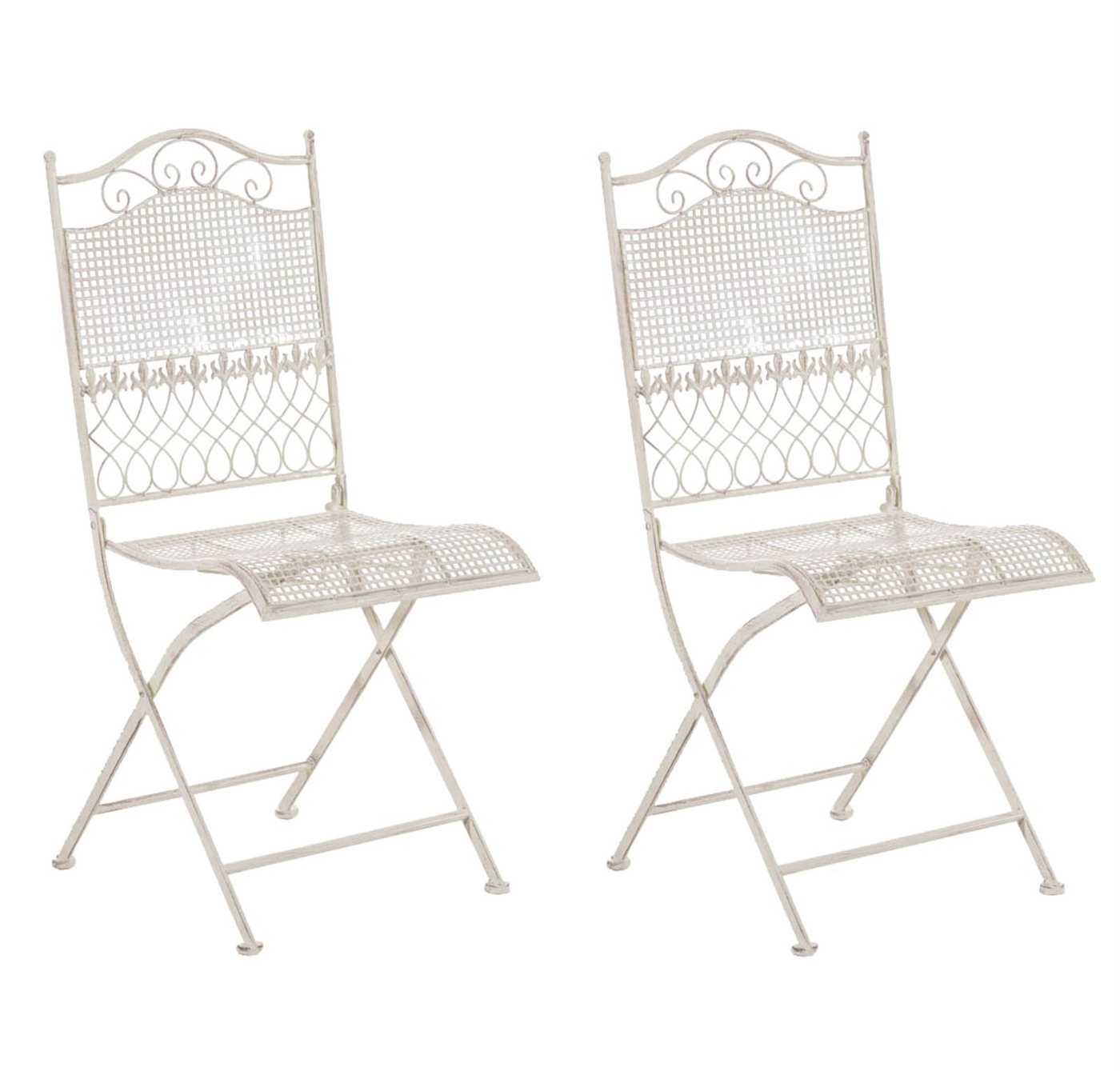 CLP Gartenstuhl Gartenstühle Kiran (2er Set), klappbar mit edlen Verzierungen von CLP