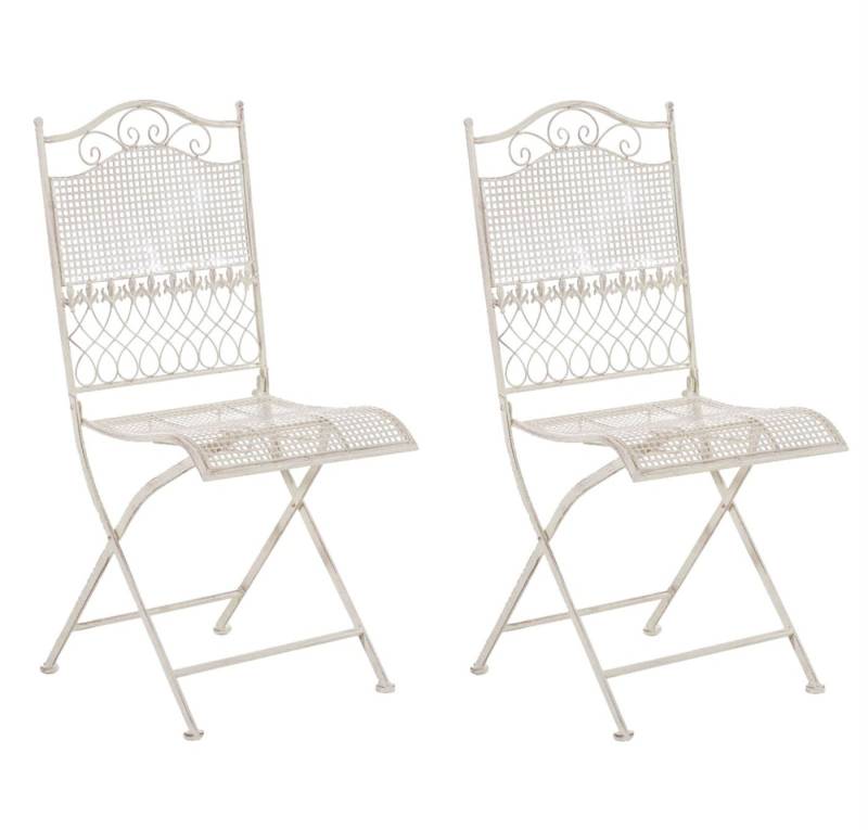 CLP Gartenstuhl Gartenstühle Kiran (2er Set), klappbar mit edlen Verzierungen von CLP