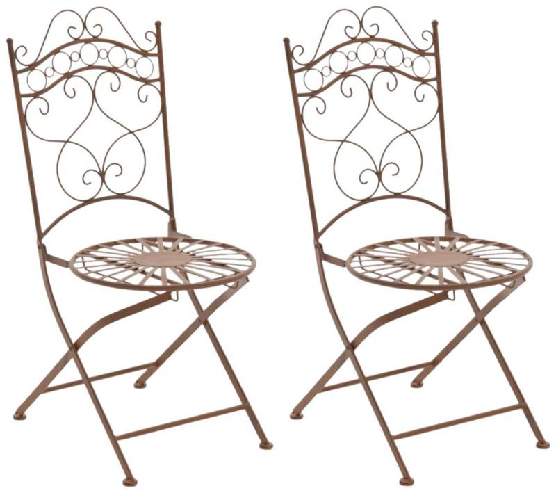 CLP Gartenstuhl Indra (2er Set), handgefertigter Eisenstuhl, Outdoor von CLP