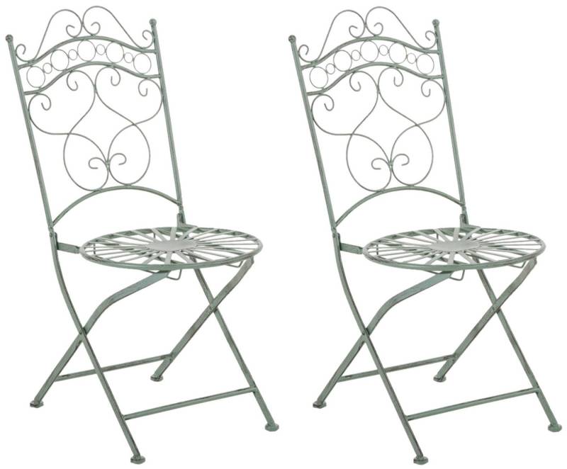 CLP Gartenstuhl Indra (2er Set), handgefertigter Eisenstuhl, Outdoor von CLP