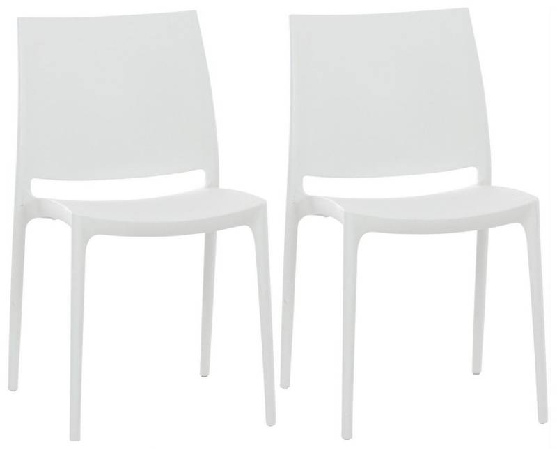 CLP Gartenstuhl Maya (2er Set), Outdoor, Kunststoff, stapelbar von CLP