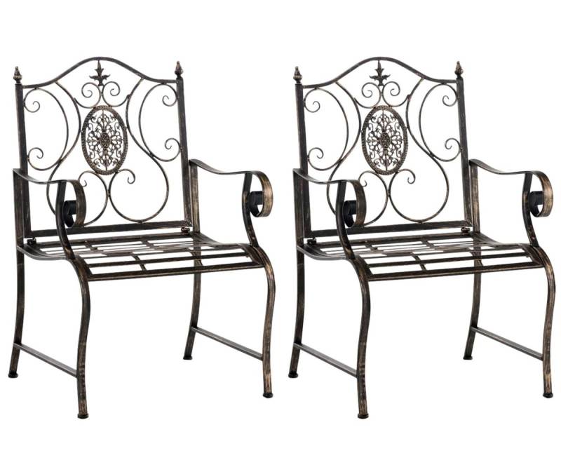CLP Gartenstuhl Punjab (2er Set), lackiertes Eisen, im Jugendstil von CLP