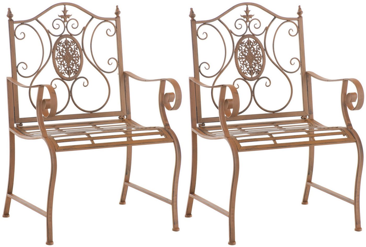 CLP Gartenstuhl Punjab (2er Set), lackiertes Eisen, im Jugendstil von CLP