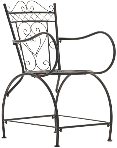CLP Gartenstuhl Sheela I Metallstuhl Mit Armlehnen Im Jugendstil I Gartenstuhl Aus Metall, Farbe:Bronze CLP Gartenstuhl Sheela I Metallstuhl Mit Armlehnen Im Jugendstil I Gartenstuhl Aus Metall, Farbe:Bronze von CLP