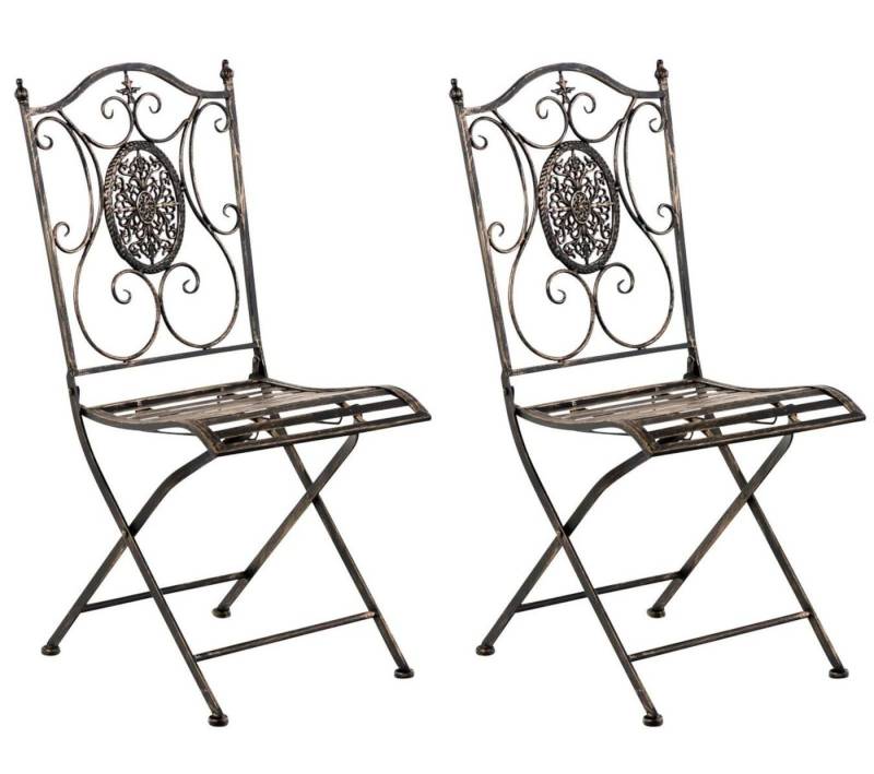 CLP Gartenstuhl Sibell (2er Set), edle Verzierungen, Outdoor, Eisen von CLP