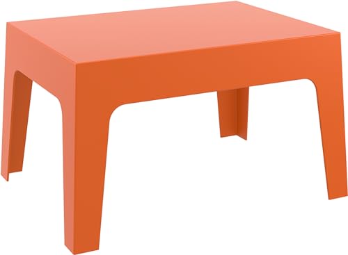 CLP Gartentisch Box Kunststoff I Stapelbarer Beistelltisch I Wetterfester Outdoor-Tisch, Farbe:orange von CLP