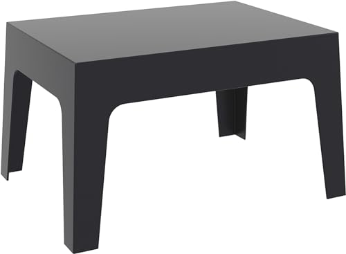 CLP Gartentisch Box Kunststoff I Stapelbarer Beistelltisch I Wetterfester Outdoor-Tisch, Farbe:schwarz von CLP