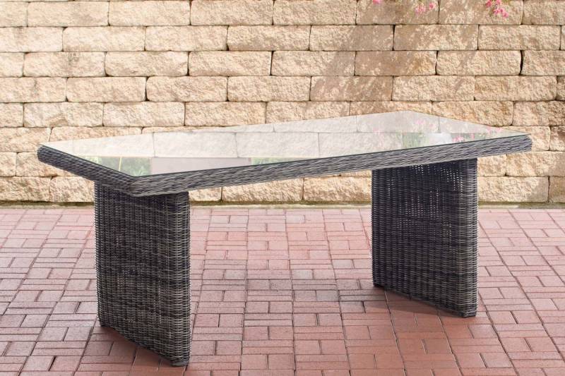 CLP Gartentisch Fontana 180 x 90 cm, mit einer Tischplatte aus Glas von CLP
