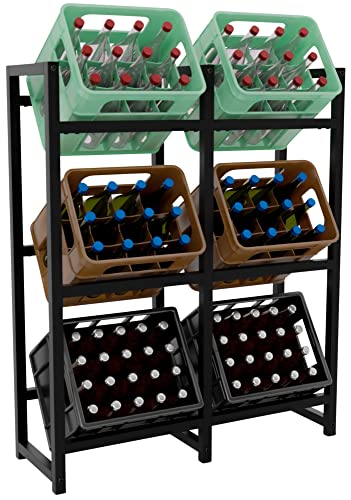 CLP Getränkekistenständer Stack I Platzsparendes Robustes Kistenregal für Getränkekisten I In verschiedenen Größen und Farben erhältlich, Farbe:schwarz, Größe:116x91x31 cm CLP Getränkekistenständer Stack I Platzsparendes Robustes Kistenregal für Getränkekisten I In verschiedenen Größen und Farben erhältlich, Farbe:schwarz, Größe:116x91x31 cm von CLP