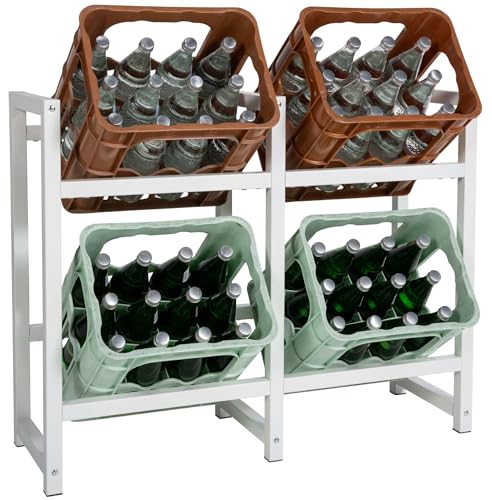 CLP Getränkekistenständer Stack I Platzsparendes Robustes Kistenregal für Getränkekisten I In verschiedenen Größen und Farben erhältlich, Farbe:weiß, Größe:75x91x31 cm CLP Getränkekistenständer Stack I Platzsparendes Robustes Kistenregal für Getränkekisten I In verschiedenen Größen und Farben erhältlich, Farbe:weiß, Größe:75x91x31 cm von CLP