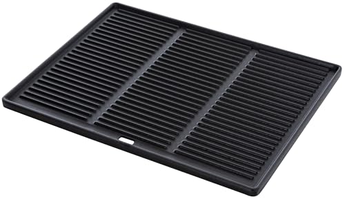 CLP Gusseiserne Grillplatte emailliert I Wendeplatte für Gasgrill, Kohlegrill und Elektrogrill I Korrosionsbeständiges Gusseisen, Farbe:anthrazit, Größe:45.5 x 35 cm von CLP