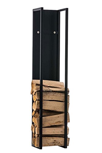 CLP Kaminholzregal Spark I Brennholzregal Aus Edelstahl I Holzbutler In 6 Größen Und 3 Farben Erhältlich, Farbe:schwarz-matt, Größe:100 cm von CLP