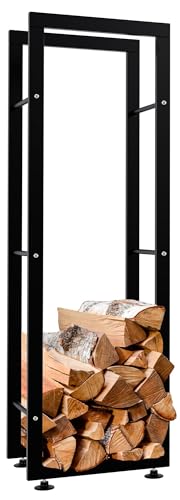 CLP Kaminholzständer Keri V2 I Aus Schwarzem Metall I Kaminholzregal Mit Bodenschonern I Stapelhilfe Für Brennholz, Farbe:schwarz, Größe:25x40x125 cm CLP Kaminholzständer Keri V2 I Aus Schwarzem Metall I Kaminholzregal Mit Bodenschonern I Stapelhilfe Für Brennholz, Farbe:schwarz, Größe:25x40x125 cm von CLP