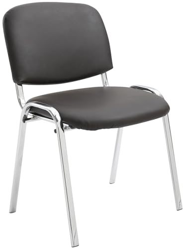 CLP Stapelstuhl Ken I Konferenzstuhl Mit Kunstleder-Bezug I Metall In Chrom-Optik, Farbe:braun von CLP