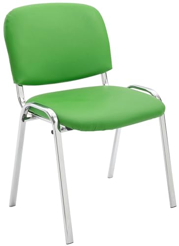 CLP Stapelstuhl Ken I Konferenzstuhl Mit Kunstleder-Bezug I Metall In Chrom-Optik, Farbe:grün von CLP