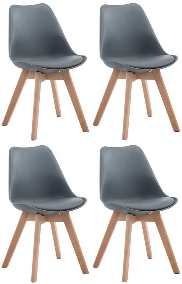 CLP Küchenstuhl Borneo V2 Kunstleder (4er Set, 4 St), Kunststoffsitzschale von CLP