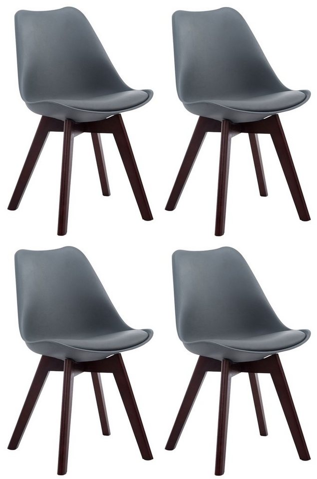 CLP Küchenstuhl Borneo V2 Kunstleder (4er Set, 4 St), Kunststoffsitzschale von CLP