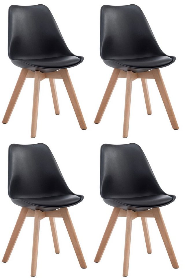 CLP Küchenstuhl Borneo V2 Kunstleder (4er Set, 4 St), Kunststoffsitzschale von CLP