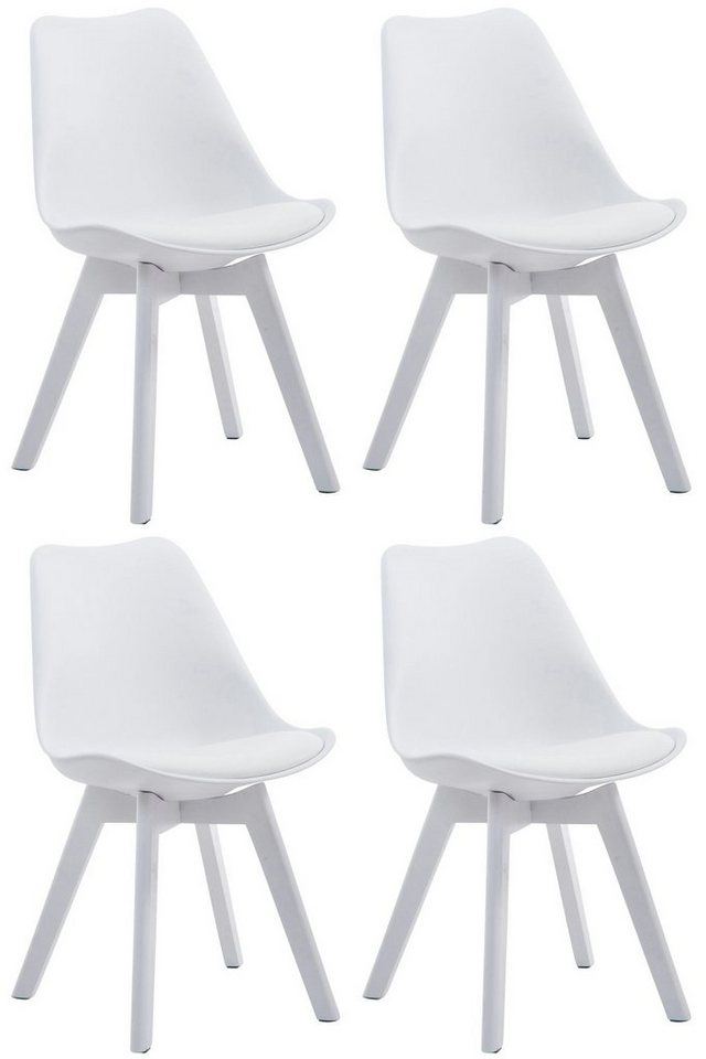 CLP Küchenstuhl Borneo V2 Kunstleder (4er Set, 4 St), Kunststoffsitzschale von CLP