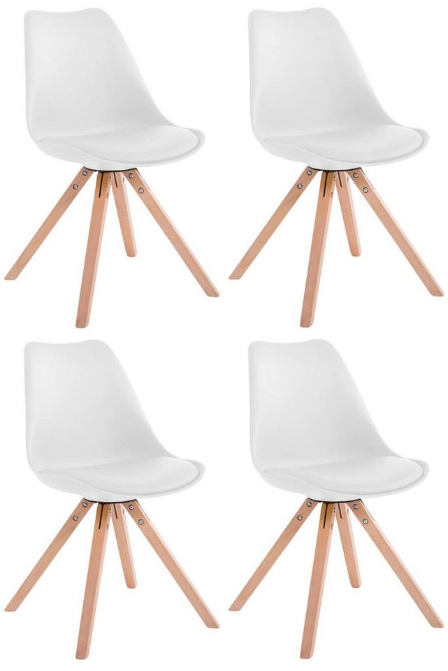 CLP Küchenstuhl Toulouse Kunstleder Square (4er Set, 4 St), Holzbeine von CLP