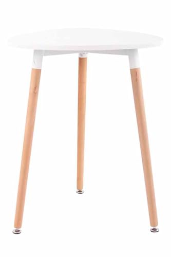 CLP Küchentisch ABENRA I Esstisch Mit MDF Tischplatte I Bistrotisch Mit Buchenholzgestell, Farbe:weiß, Größe:60 cm von CLP