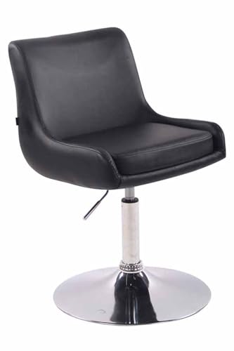 CLP Lounger Club Mit Hochwertiger Polsterung Und Kunstlederbezug I Drehbarer Und Höhenverstellbarer Polsterstuhl Mit Metallgestell, Farbe:schwarz von CLP