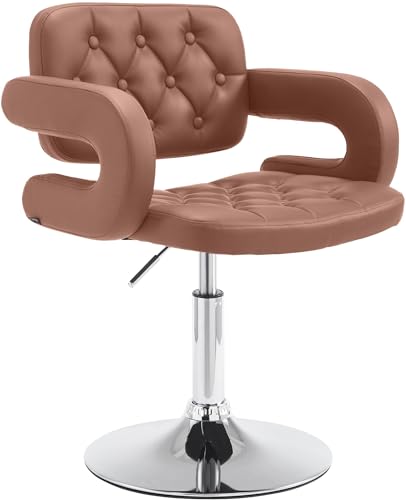 CLP Lounger Dublin Kunstleder-Bezug I Polsterstuhl Höhenverstellbar Und Drehbar, Farbe:Cognac von CLP