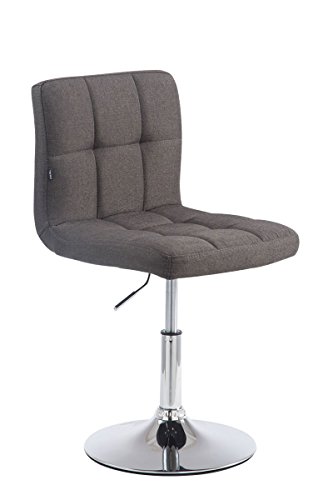 CLP Lounger Palma V2 Stoff I Höhenverstellbarer Polsterstuhl Mit Metallgestell In Chrom-Optik I Drehstuhl Mit Metallgestell, Farbe:dunkelgrau von CLP