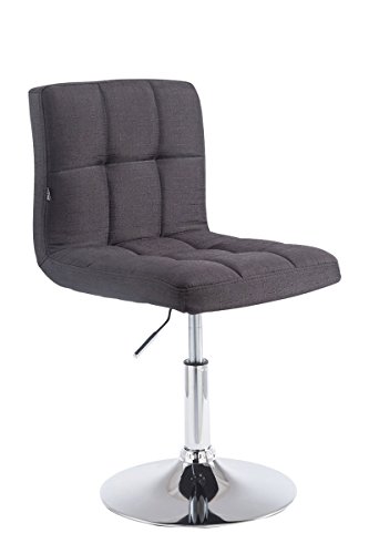 CLP Lounger Palma V2 Stoff I Höhenverstellbarer Polsterstuhl Mit Metallgestell In Chrom-Optik I Drehstuhl Mit Metallgestell, Farbe:schwarz von CLP