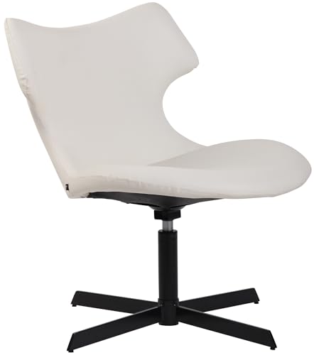 CLP Lounger Welland Kunstleder I Relaxsessel 360 Grad Drehbar Mit Gepolsterten Kunstlederbezug I Polsterstuhl Mit Rückenlehne Für Wohnzimmer, Farbe:weiß von CLP