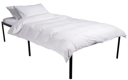 CLP Metallbett Hamlin mit Lattenrost I Stabiles Bettgestell mit Stauraum I Modernes Bett mit belastbarem schwarzem Rahmen, Farbe:schwarz, Größe:200x100x41 cm von CLP