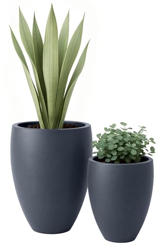 CLP Pflanzkübel groß, 2er Set für außen und innen, Outdoor XXL Blumenkübel rund, wetterbeständig frostsicher in Steinoptik, Winterfest, Farbe:anthrazit CLP Pflanzkübel groß, 2er Set für außen und innen, Outdoor XXL Blumenkübel rund, wetterbeständig frostsicher in Steinoptik, Winterfest, Farbe:anthrazit von CLP