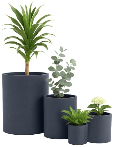 CLP Pflanzkübel groß, 4er Set für außen und innen, Outdoor XXL Blumenkübel rund, wetterbeständig frostsicher in Steinoptik, Winterfest, Farbe:anthrazit CLP Pflanzkübel groß, 4er Set für außen und innen, Outdoor XXL Blumenkübel rund, wetterbeständig frostsicher in Steinoptik, Winterfest, Farbe:anthrazit von CLP
