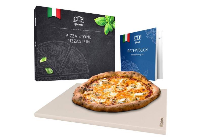 CLP Pizzastein Pizzastein-Set, Cordierit, mit Rezept-Buch für Backofen & Grill von CLP