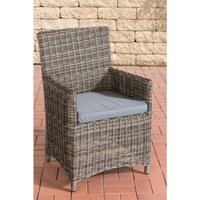 CLP - Polyrattan Gartenstuhl Fontana 5mm grau-meliert eisengrau von CLP