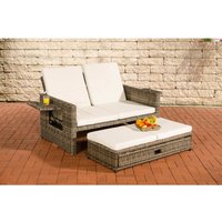 Polyrattan Sofa Ancona 5mm grau-meliert cremeweiß von CLP