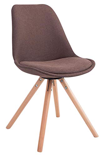 CLP Retro-Stuhl Toulouse Rund Mit Stoffbezug Und Hochwertigem Sitzpolster I Lehnstuhl Mit Stabilem Holzgestell I Sitzhöhe 48 cm, Farbe:braun, Gestell Farbe:Natur CLP Retro-Stuhl Toulouse Rund Mit Stoffbezug Und Hochwertigem Sitzpolster I Lehnstuhl Mit Stabilem Holzgestell I Sitzhöhe 48 cm, Farbe:braun, Gestell Farbe:Natur von CLP