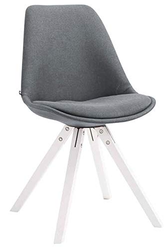 CLP Retro-Stuhl Toulouse Square Mit Stoffbezug Und Hochwertigem Sitzpolster I Lehnstuhl Mit Stabilem Holzgestell I Sitzhöhe 48 cm, Farbe:dunkelgrau, Gestell Farbe:weiß CLP Retro-Stuhl Toulouse Square Mit Stoffbezug Und Hochwertigem Sitzpolster I Lehnstuhl Mit Stabilem Holzgestell I Sitzhöhe 48 cm, Farbe:dunkelgrau, Gestell Farbe:weiß von CLP
