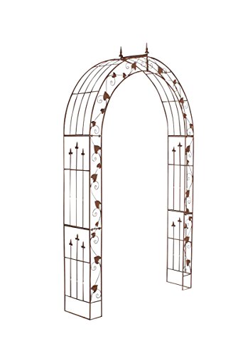 CLP Rosenbogen Emma Aus Beschichtetem Eisen I Romantischer Rankenbogen Im Jugendstil, Farbe:antik braun von CLP
