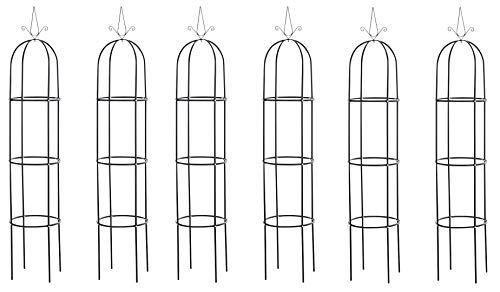 CLP Rosensäule Romantika V2 aus Metall | Witterungsbeständige freistehende Ranksäule | Durchmesser: 38 cm | Höhe: 190 cm, Farbe:schwarz, Größe:6er Set CLP Rosensäule Romantika V2 aus Metall | Witterungsbeständige freistehende Ranksäule | Durchmesser: 38 cm | Höhe: 190 cm, Farbe:schwarz, Größe:6er Set von CLP
