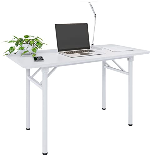 CLP Schreibtisch Lewisville I Laptoptisch Mit Klappbaren Beinen I Arbeitstisch Weiß, Farbe:weiß von CLP