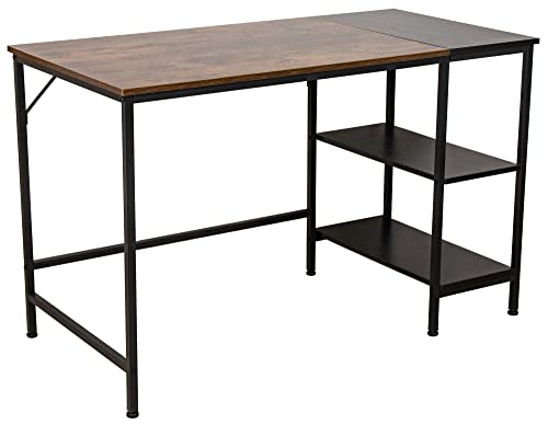CLP Schreibtisch Ocala I Laptoptisch Mit Stauraum I Bürotisch Mit Regalfächern, Farbe:schwarz/braun von CLP